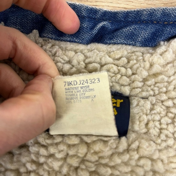 Wrangler Vintage 70s Sherpa Lined Denim Vest Size L - Picture 6 of 9